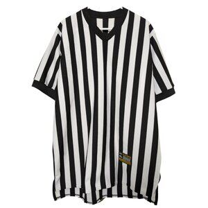 McDavid InteraWear Referee Shirt Black/White Stripe XL Short Sleeve Heavyweight